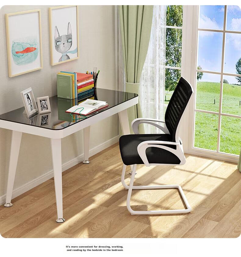 Fanshe Tempered Glass Computer Desk, Glass Desktop Workstation, Thickened Nordic Minimalist Office Desk 20