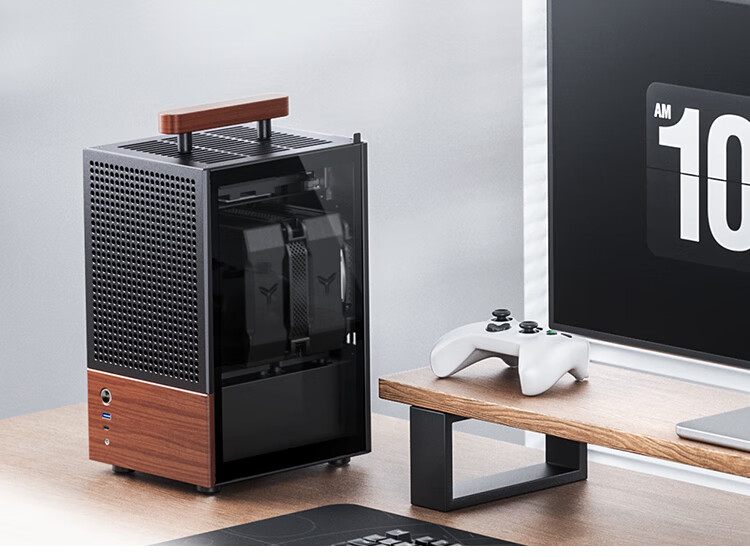 JONSBO T6 Black ITX Laptop Case (3mm Aluminum Alloy Shell, 8mm North American Black Walnut Wood, ITX Form Factor, Mini Size) 1