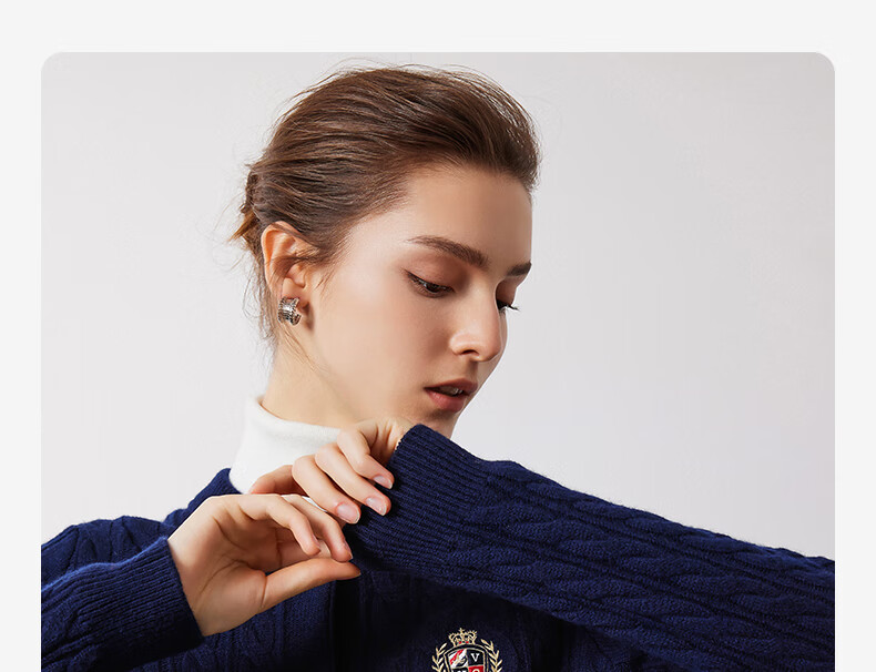 Navigare Italian Small Sailboat Autumn And Winter Women's All-Wool Jacket, Cable Knit Sweater Cardigan 2334094508 M 11