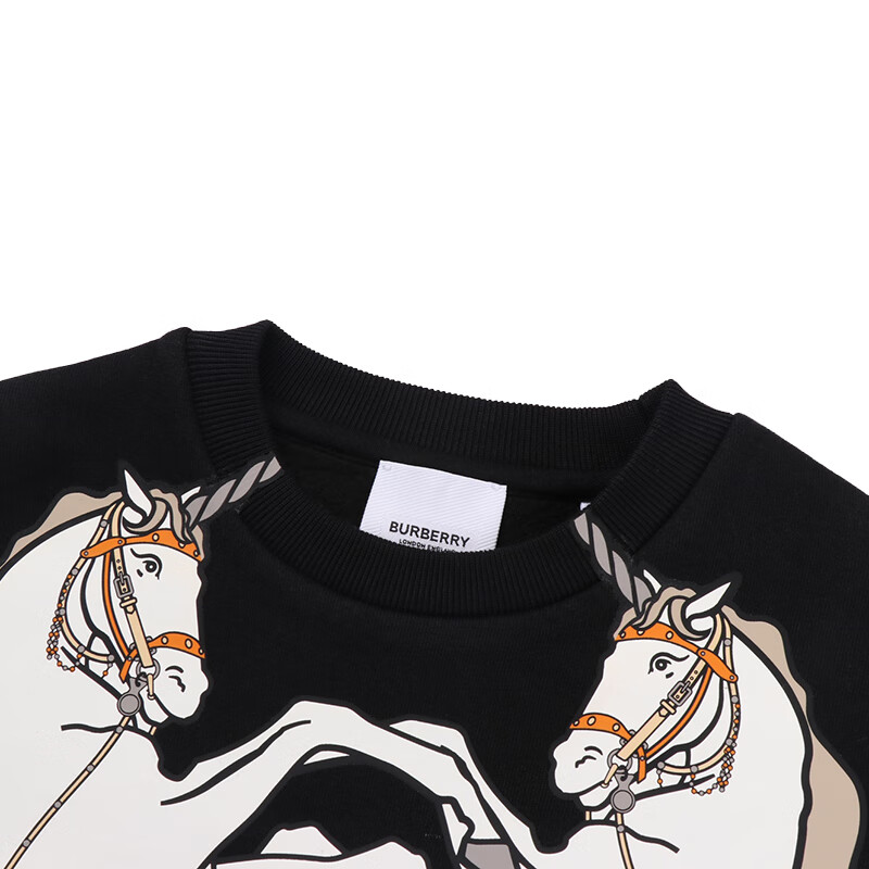 【巴宝莉女童卫衣】burberry 博柏利 奢侈品童装 女童黑色混纺独角兽