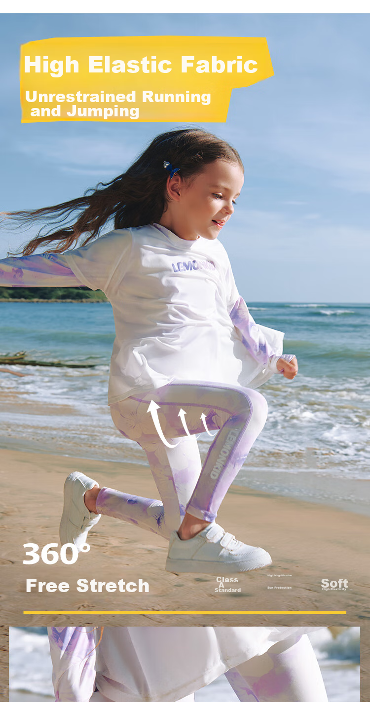 Lemonkid Children's Pants, Sports Trousers for Girls, High-Elasticity Training Leggings, Yoga Pants, Outdoor Running Tight-Fitting Long Pants 2