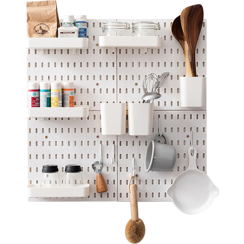 Banzheni Pegboard, No Drilling Required, Entryway Storage Table, Desktop Book And Clothes Rack, Wall-Mounted Kitchen Hooks, Storage Cabinet Accessories, Customized Set