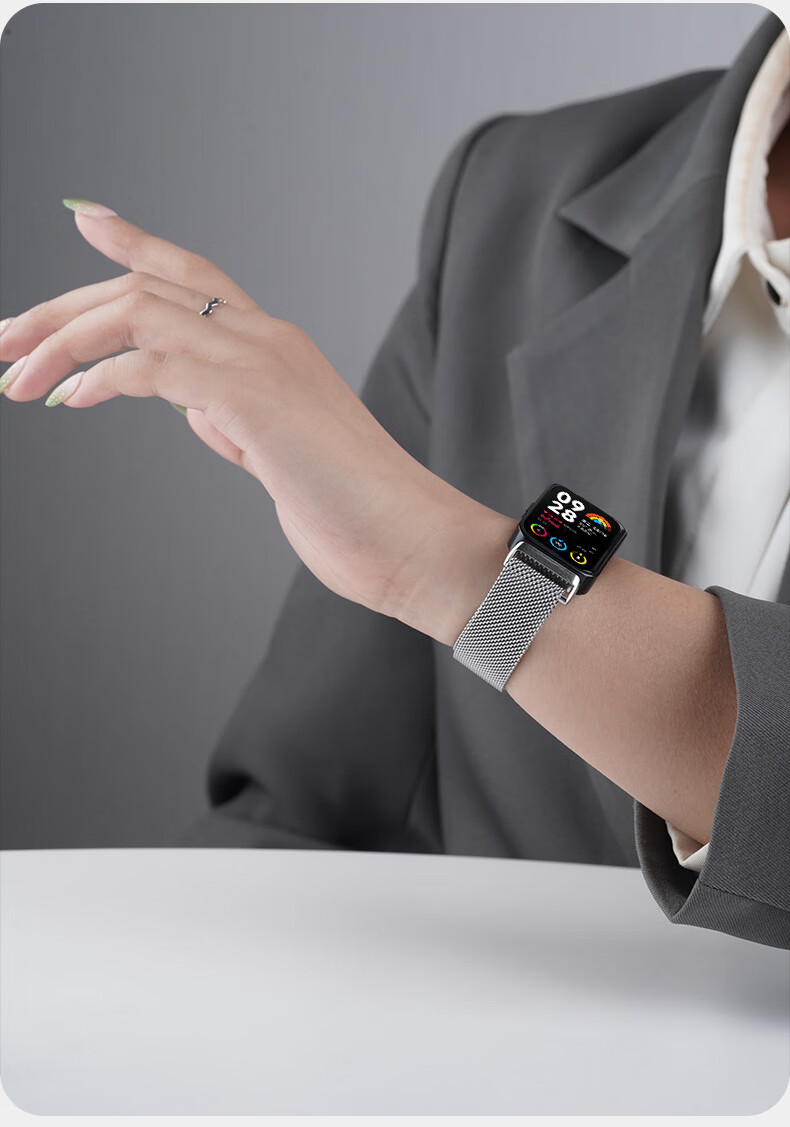 Watchbond Redmi Watch 6 Strap, Xiaomi Band 9 Pro 22mm Stainless Steel Magnetic, Breathable And Sweat-Wicking Milanese Sports Wristband 13