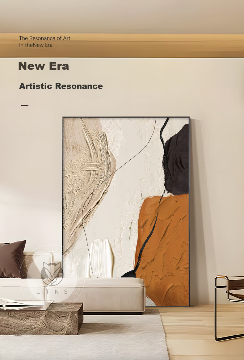 Haojiubujian Living Room Decorative Painting, Luxurious And Elegant Large Floor Mural, Modern Minimalist Sofa Background Wall Hanging Picture 1