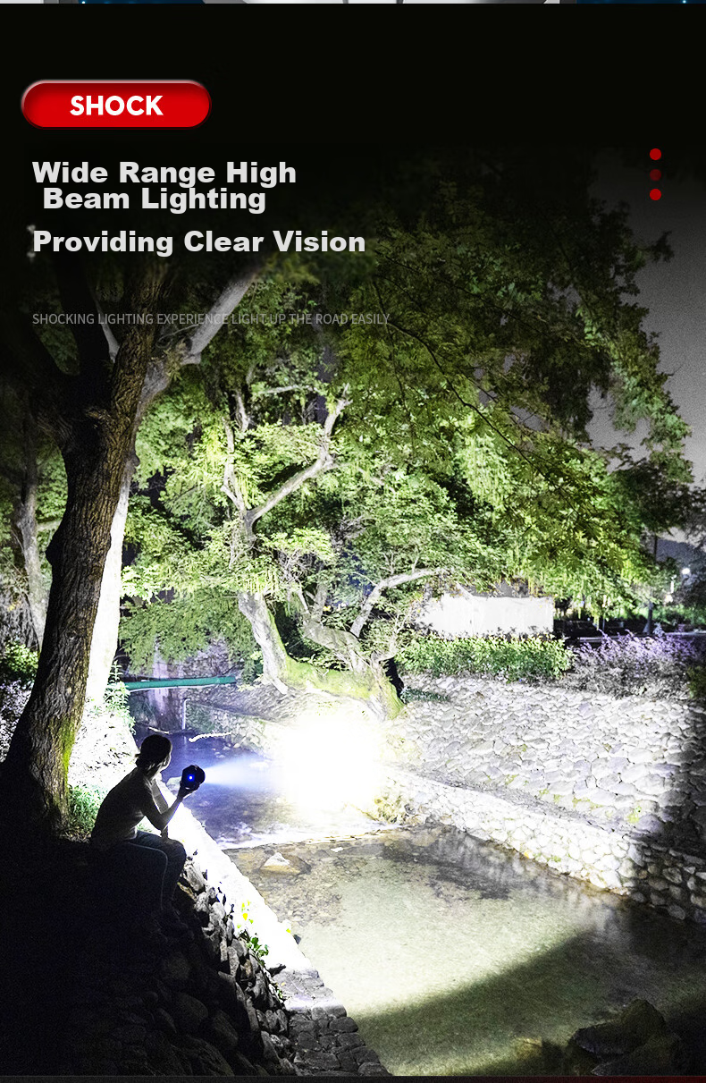 SHENYU Solar-Powered High-Intensity Flashlight, Emergency Handheld Lamp, Long-Range Rechargeable High-Power Ultra-Bright Patrol Light 5