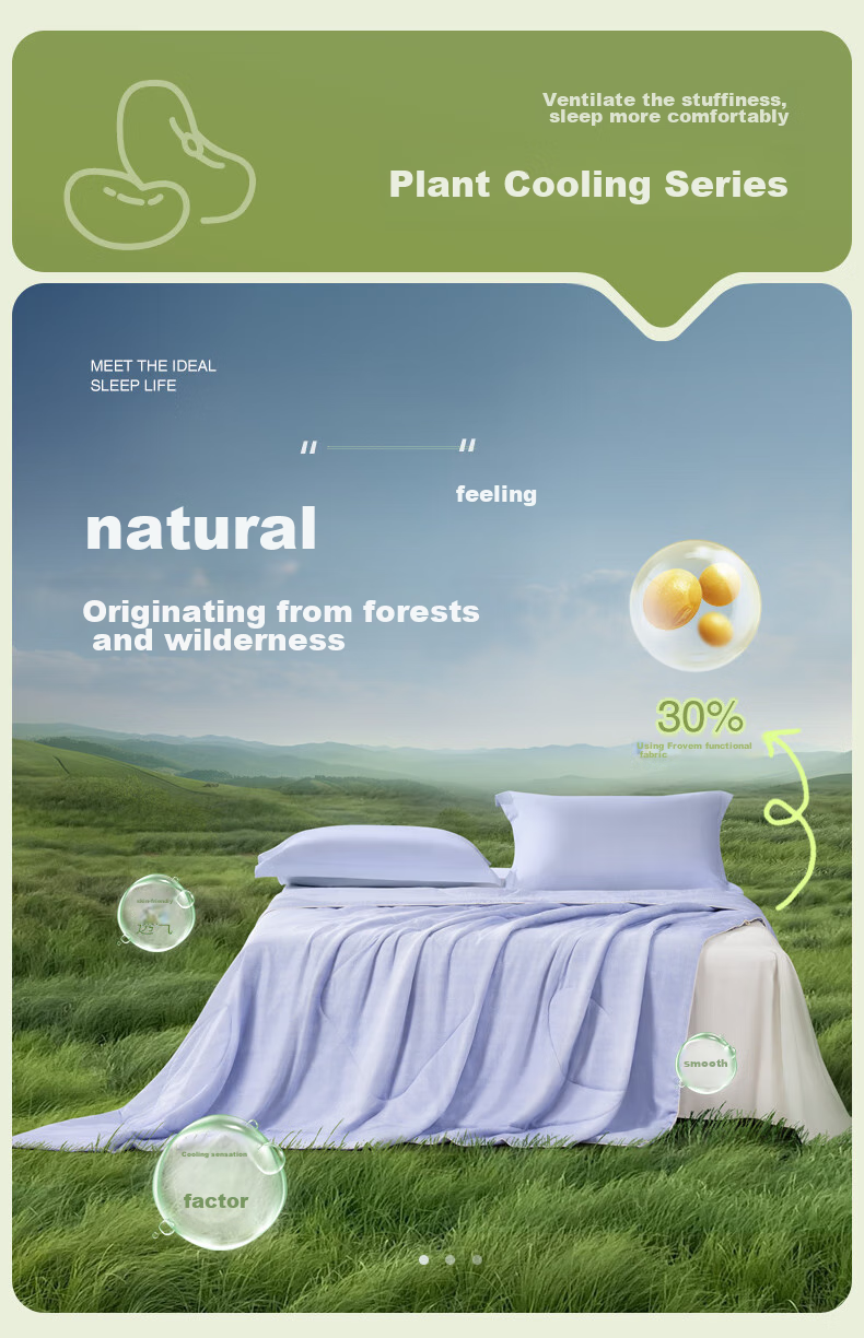 FUANNA Summer Cooling Quilt, 30% Soy Fiber Air Conditioning Blanket, Machine Washable, Bare Sleeping Cool-Feeling Quilt, Thin Summer Comforter Core, 203x229cm 3