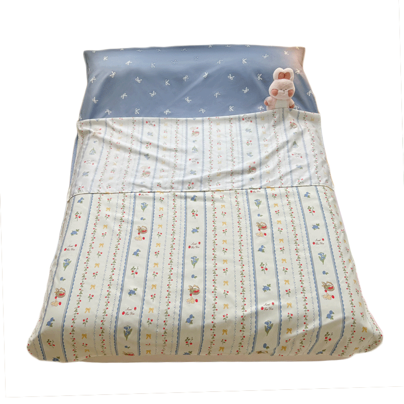 Grace Class A 7A Antibacterial Travel Sleeping Bag Liner, Portable Train Hotel Hygiene Sleeping Bag, Pastoral Rabbit 1.6x2.1m