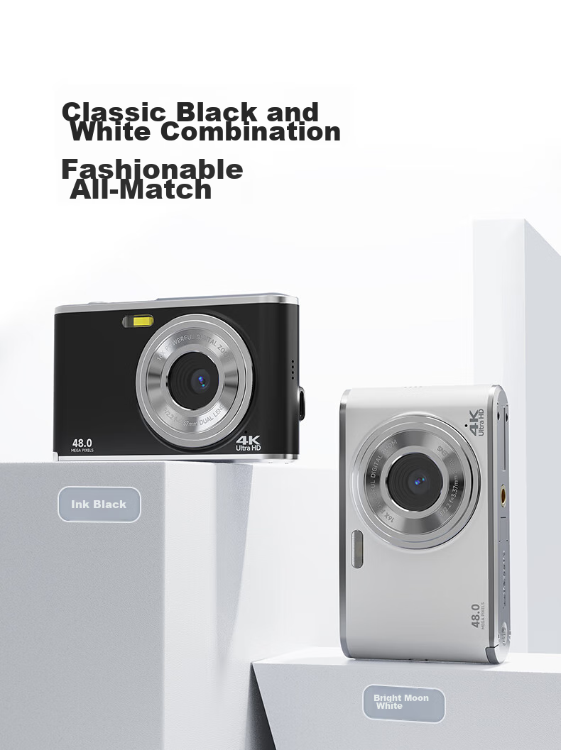 CAIZU Z102S Dual-Lens Camera with 6.4MP Sensor, Student Digital Camera, Selfie Vlog Campus Compact Camera Alternative, CCD Transferable to Smartphone Camera, Birthday Gift for Boys And Girls 12