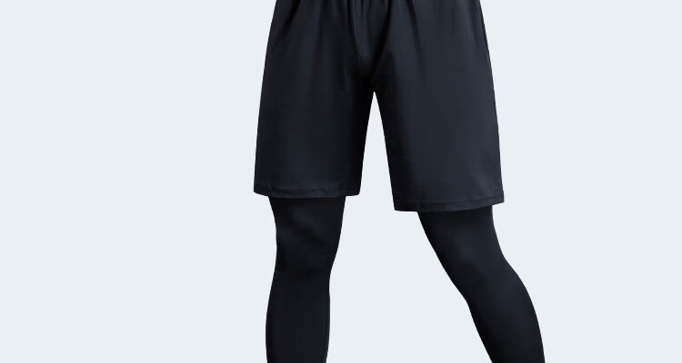 Fandimu Fleece-Lined Sports Set, Four-Piece Men's Fitness Outfit, Long-Sleeve Thin Fleece Base Layer, Elastic Training Basketball Running Set, Size M 18