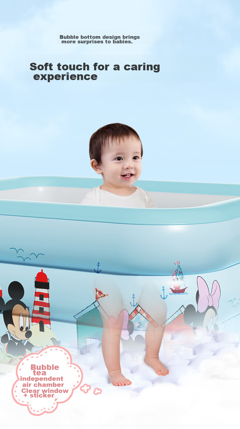 Chuandaoxiong Inflatable Foldable Baby Swimming Pool (1.4m Pink + Electric Pump Gift Set) for Home Use 2