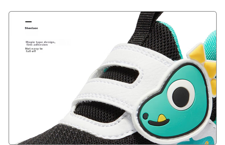 361° Children's Shoes, Toddler Walking Shoes for Spring, Boys And Girls Aged 1-3, Cartoon Baby Shoes, Black, Size 26 68