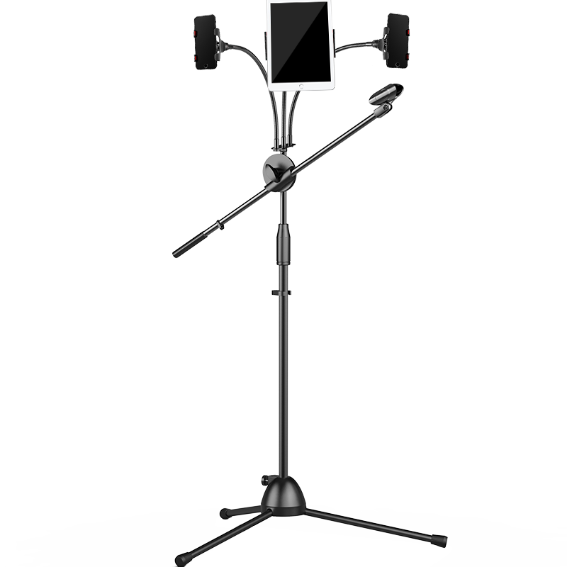 NINTAUS HY-103D Microphone Stand, Floor-Standing Adjustable Height Stand for Phones And Tablets, Extendable Tripod for Sports, Yoga, Aerobics, Stage Singing, Meetings, Live Streaming And Lectures