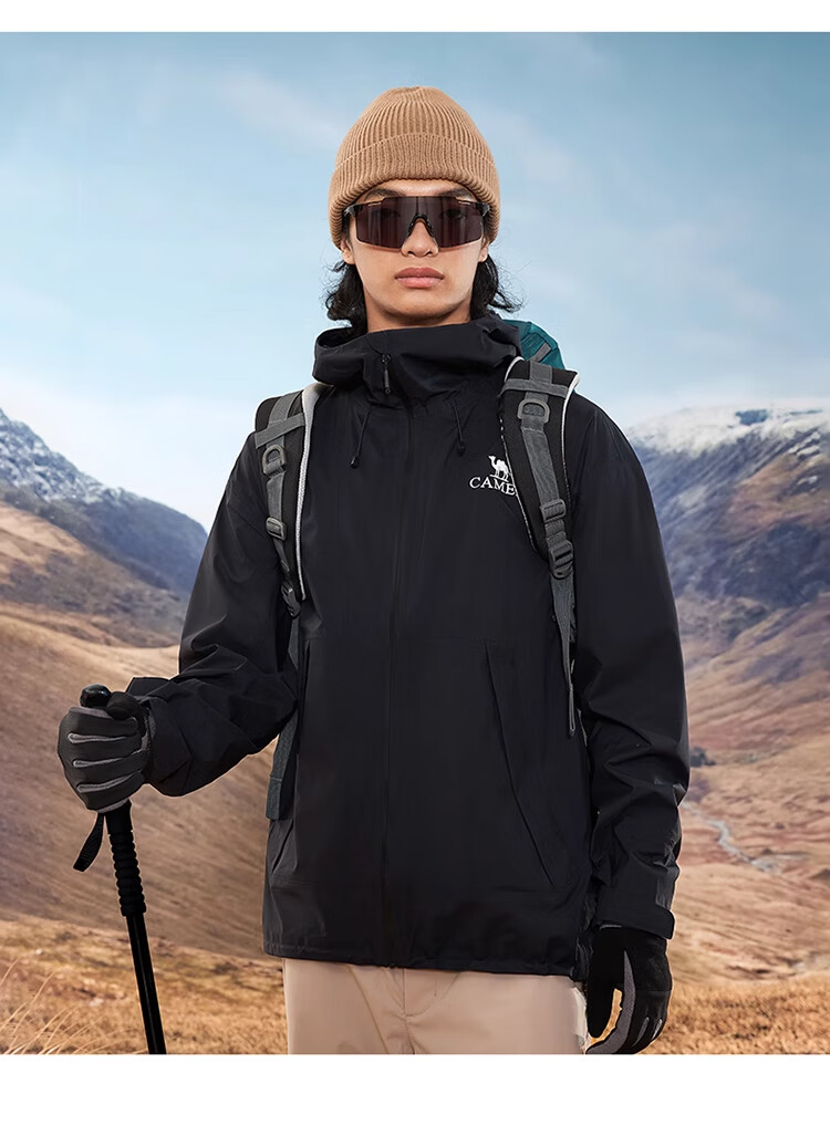 CAMEL [3L Lightweight Hard Shell] Windproof Waterproof Breathable Jacket for Men And Women, Hiking And Mountaineering Outfit 37