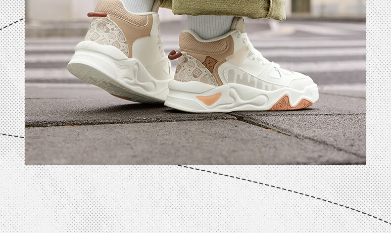 361° Women's Sports Shoes, Jincheng Autumn And Winter High-Top Fleece-Lined Warm Thick-Soled Casual Sneakers for Women, 682446603A-9 7