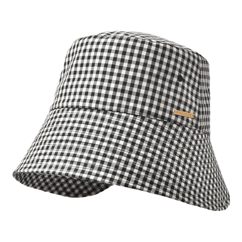 Kenmont Foldable Grid All-Cotton Versatile Sun Protection Fisherman Hat for Women, Spring And Summer Circumference Sun Visor Hat, Face-Slimming Effect, 6082