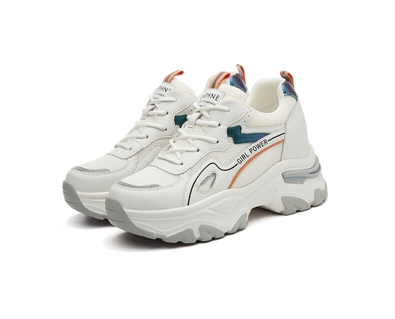 DAPHNE Women's Platform Dad Sneakers, Versatile And Stylish Casual Shoes, 4623101075, Beige, Size 35 30