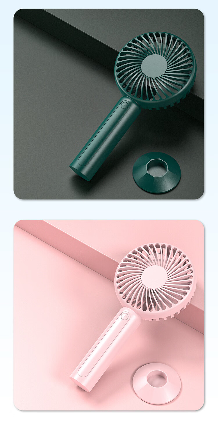 Calayo Handheld Mini Fan Desktop Neck Hanging Long Battery Life Foldable Portable Rechargeable High-Speed Low Noise Outdoor Office Student Dorm Small Fan 3600 Blue 11