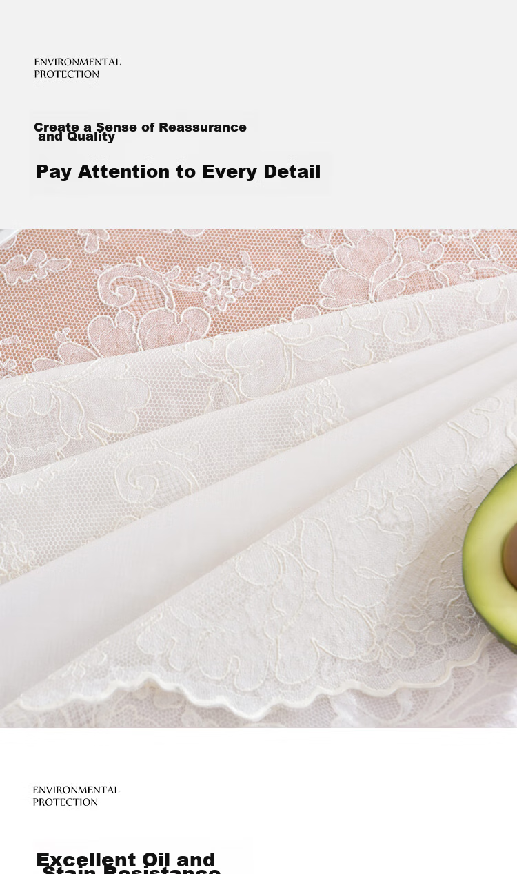 HOUSEWARE Waterproof, Oil-Proof, And Scald-Resistant PVC European-Style Table Mat, Thickened Dining Table Cover, 135*180cm, Aierber 2