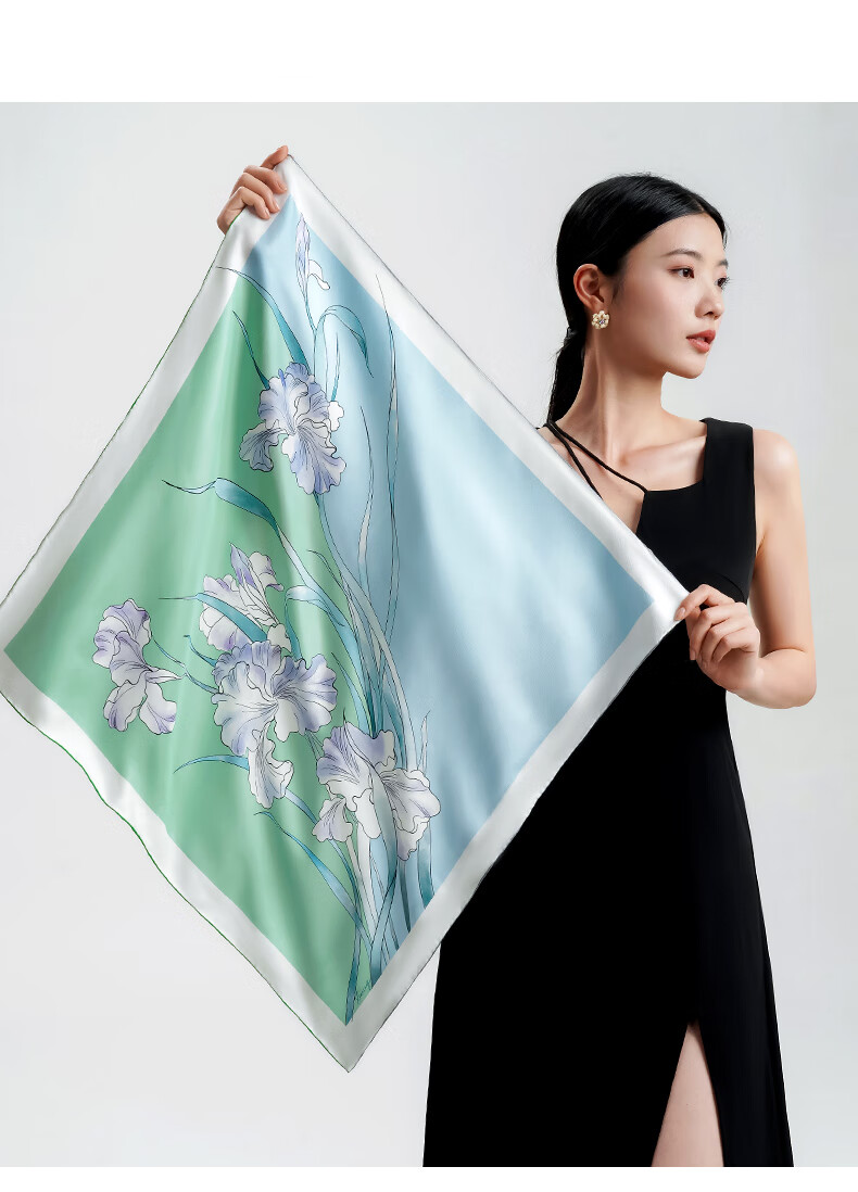 Xiuniangsihou 100% Mulberry Silk Women's High-Quality Square Scarf Silk Gift Box for Mother, Girlfriend, Birthday Present 14