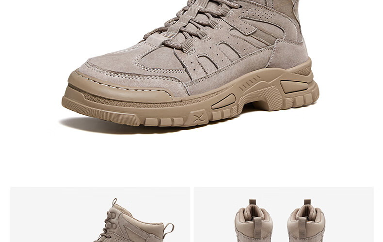 CAMEL Brand Outdoor Casual Hiking Shoes, Work Boots, Thick-Soled Martin Boots for Men And Women, P14W342609, Aiersha, Size 42 14