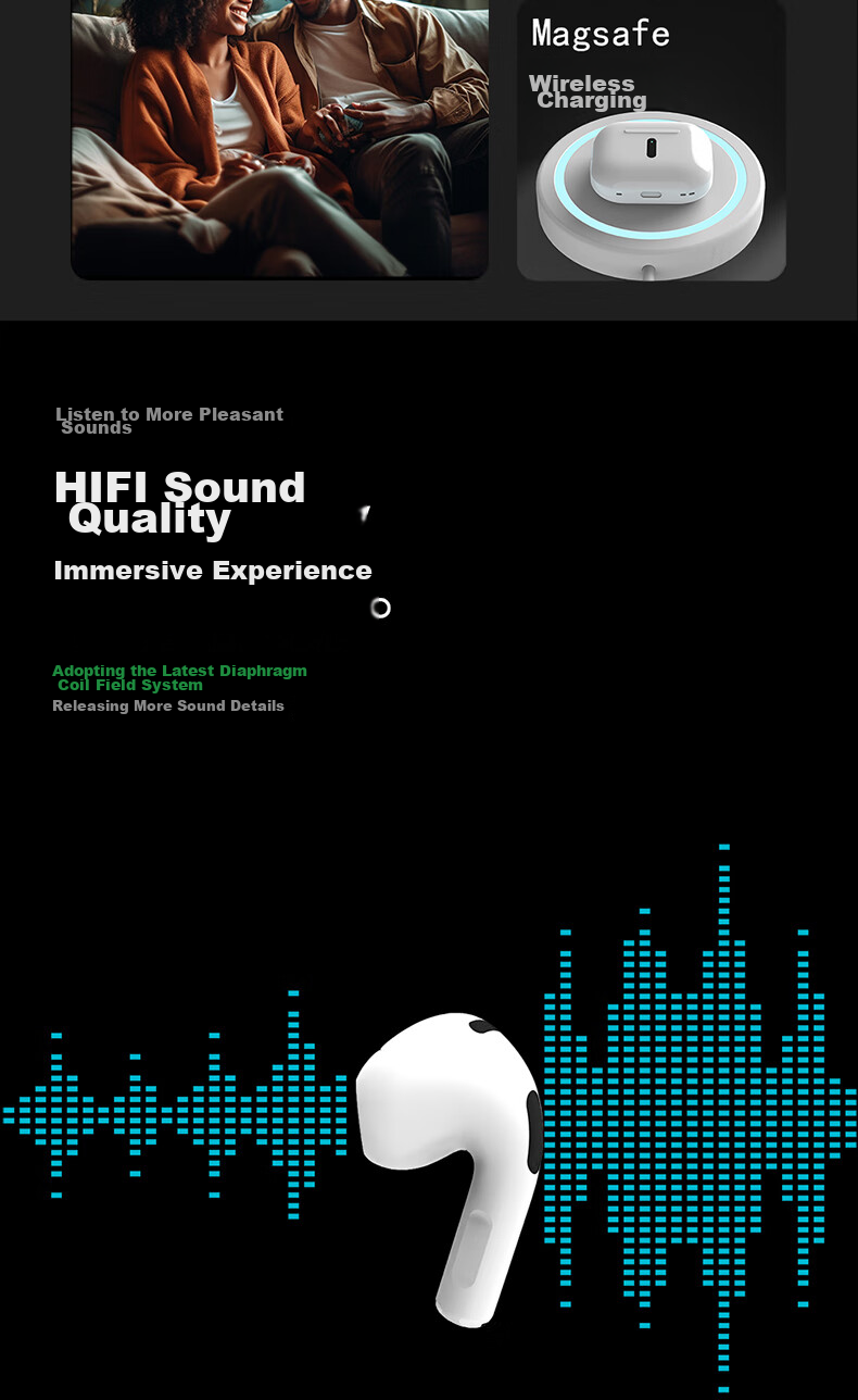 ALittleFlower [Huaqiangbei 12th Generation] Bluetooth Earphones Compatible with Apple IPhone 16 Max 15 Air 14/13 Semi In-Ear True Wireless Music 2025 Latest Model Student 3