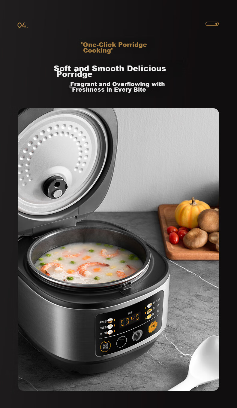 Midea Low-Sugar Rice Cooker, Non-Coated 3L Capacity for 2-3 People, Non-Coated 316L Stainless Steel Inner Pot, One-Touch Firewood Rice, Multi-Functional for Home Use MB-3E91LS 16