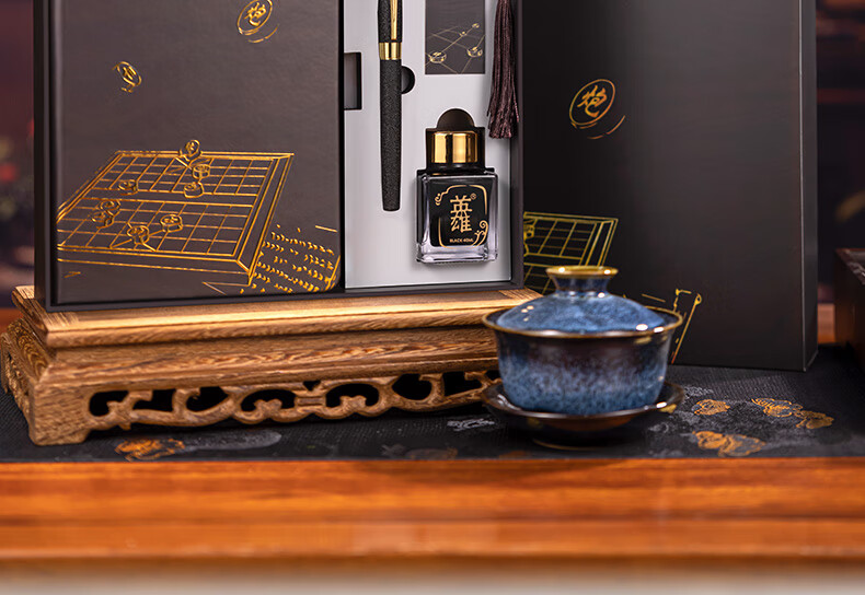 HERO Fountain Pen Gift Box Set, High-End Exquisite Adult Birthday Gift for Men And Women, Business Present, 1520 Ink Set with Matching Gift Box, Velvet Sand Black Color 7