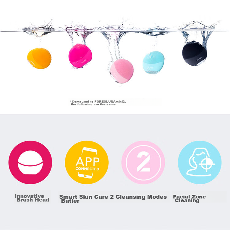FOREO Luna Facial Cleansing Device, LUNA Mini3 Purifying Cleansing Device, Balances Oil, Face Washing Instrument, Pore Cleaner, Cherry Red Rechargeable Model 4