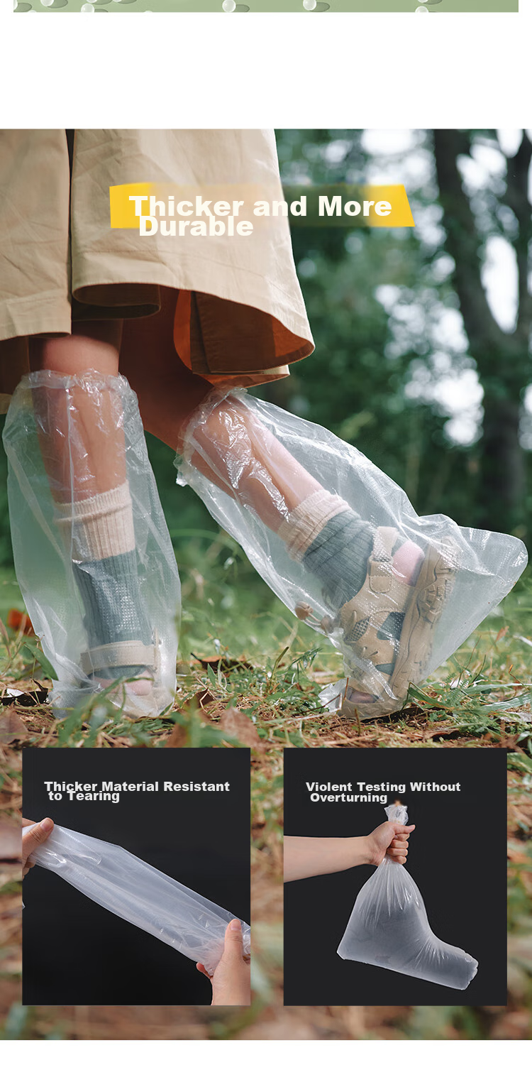 Lemonkid Disposable Rain Shoe Covers, Waterproof, Thickened for Adults, Rainproof Foot Covers for Students And Children, Long Rain Boots, Adult Size 5-Pack 8