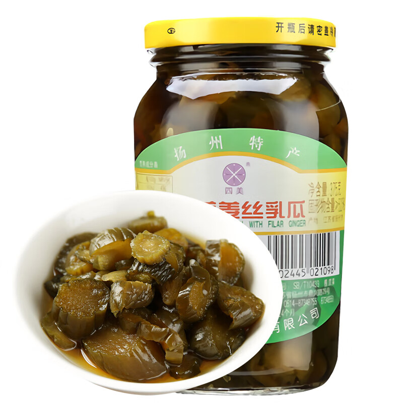 三和四美酱菜 喝粥下饭咸菜 姜丝乳瓜 375g 扬州特产 中华老字号