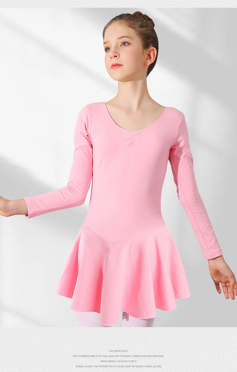 Zhiyouban Children's Dance Short-Sleeve Ballet Leotard, Girls' Performance Costume for Spring, Autumn And Summer, Lightweight Practice Outfit 17