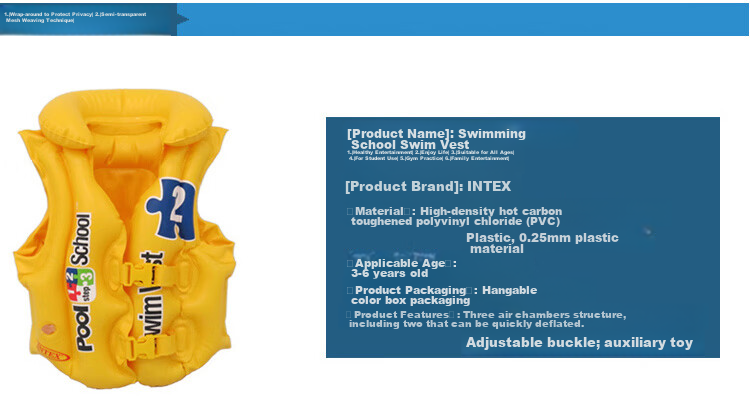 INTEX Children's Toy Life Jacket, Buoyancy Vest, Baby Swimming Equipment, Arm Swimming Vest 58660 4
