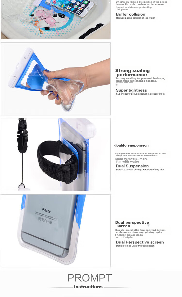 JAJALIN Waterproof Phone Pouch Touchscreen Case Extra Large with Lanyard Waterproof Cover for Delivery Diving Swimming Cycling Waterproof Bag 5