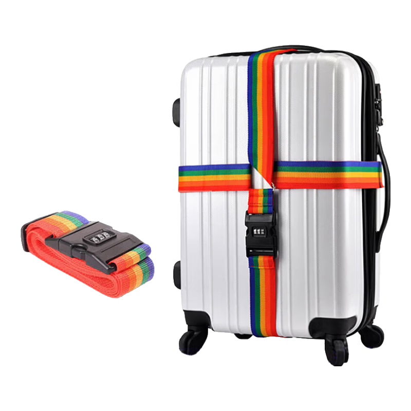 Xinqin Packing Strap, Cross Strap with Combination Lock, Luggage Tie-Downs, Suitcase Straps for Travel, Cargo Bundling Straps