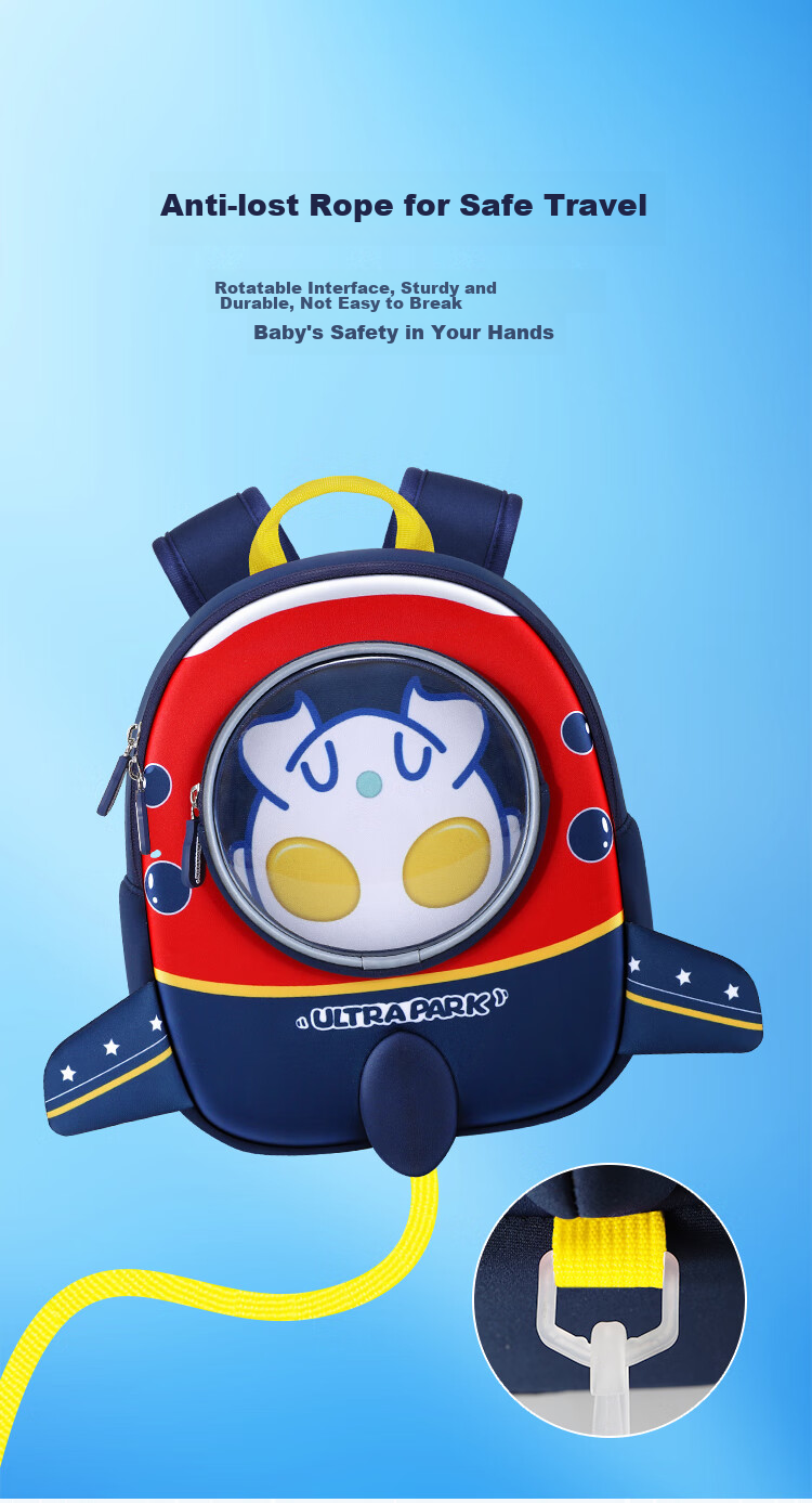 S.X-ZEBRA Ultraman Kindergarten Backpack for 3-5 Year Old Boys, Anti-Lost Travel Children's Double Shoulder Small Backpack 80069 Blue 10