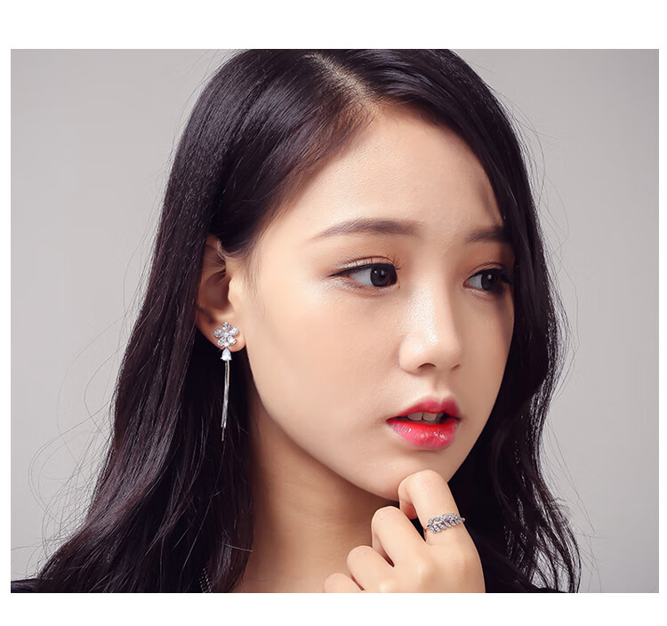 Dijing 925 Silver Long Tassel Earrings, Hoop Earrings, New Style Studs, Birthday Gift for Women, Present for Girlfriend 8