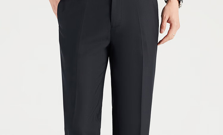 ROMON Men's Wool Business Straight-Leg Dress Pants Spring and Autumn Casual Suit Trousers Work Pants 7
