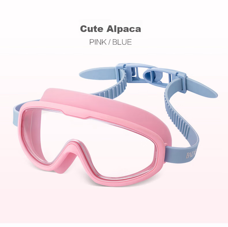 BALNEAIRE High-End Fashion Waterproof Goggles for Men, Women And Children, Large Frame Anti-Fog HD Swimming Training Goggles, Pink 6