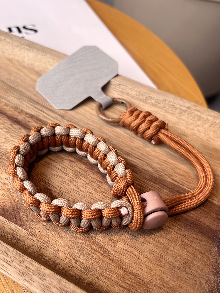 Dipuer Phone Lanyard, Wrist Short Phone Case Lanyard, Anti-Theft Cord, Contrasting Color Handmade Braided Four-Strand Nylon Thickened Anti-Loss Cord, Anti-Loss Chain [Zhuolan Color] 1