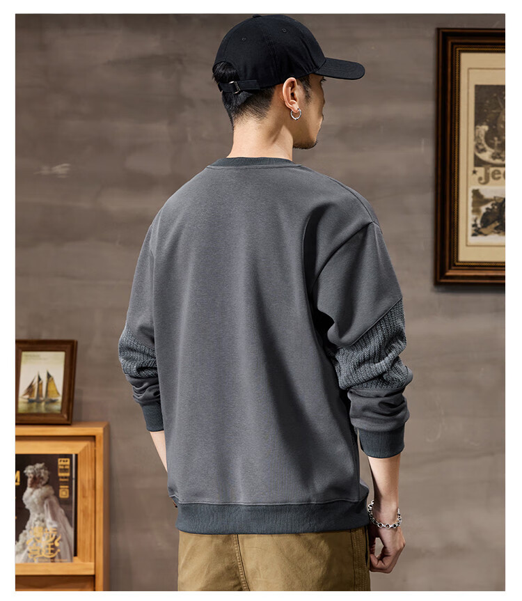 JEEP Heavyweight High-End Sweatshirt for Men, Spring And Autumn 2026, Loose-Fitting Trendy Sweatshirt, Casual Men's Sportswear, Long-Sleeve Top 8