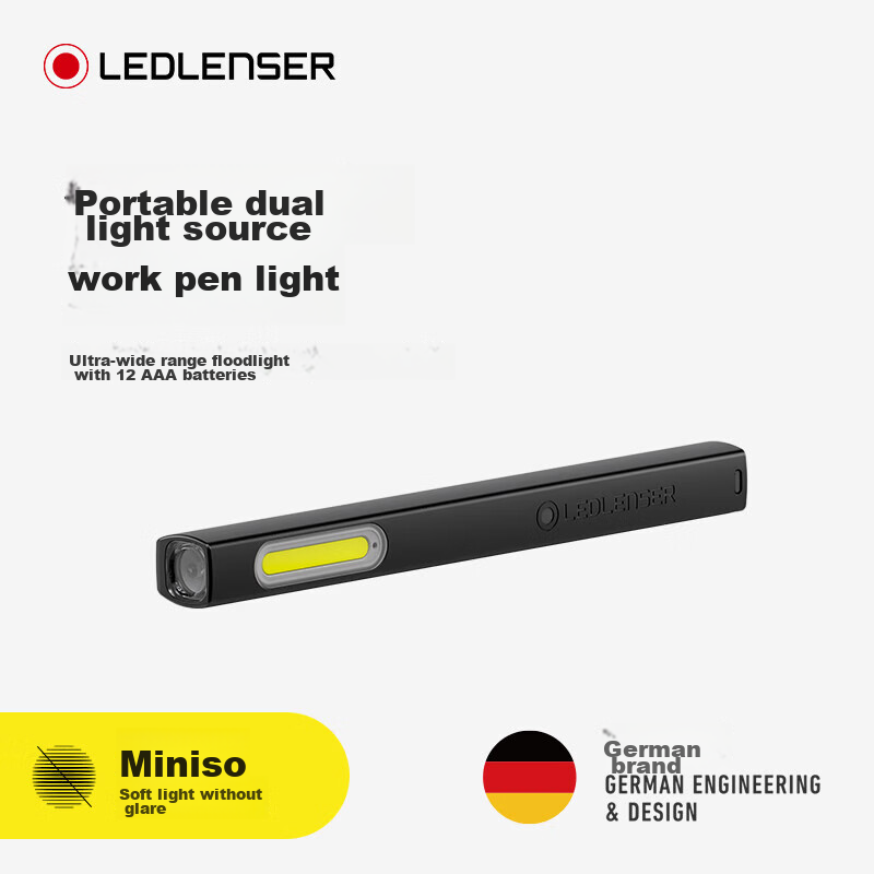 LED LENSER , German W2 Work Light, Automotive Repair Lamp, High-Intensity Inspection Light, Flashlight, Illumination Lamp, Pen Light