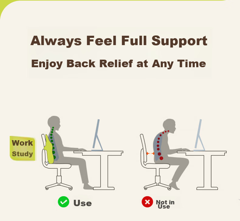 Back2 Lumbar Support, Office Ergonomic Back Cushion, Long-Sitting Aid, Car Pillow, Waist Pillow, Gray 3