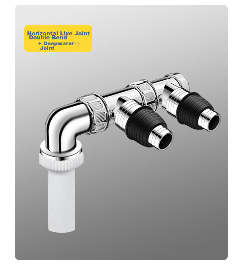 PURPAVWINNER Washing Machine Drain Three-Way Connector, Adjustable Drum And Impeller Washing Machine Drainage Pipe, Floor Drain Three-Way Connector, Double Row Water Splitter, One-To Odor Prevention And Overflow Preventio 13