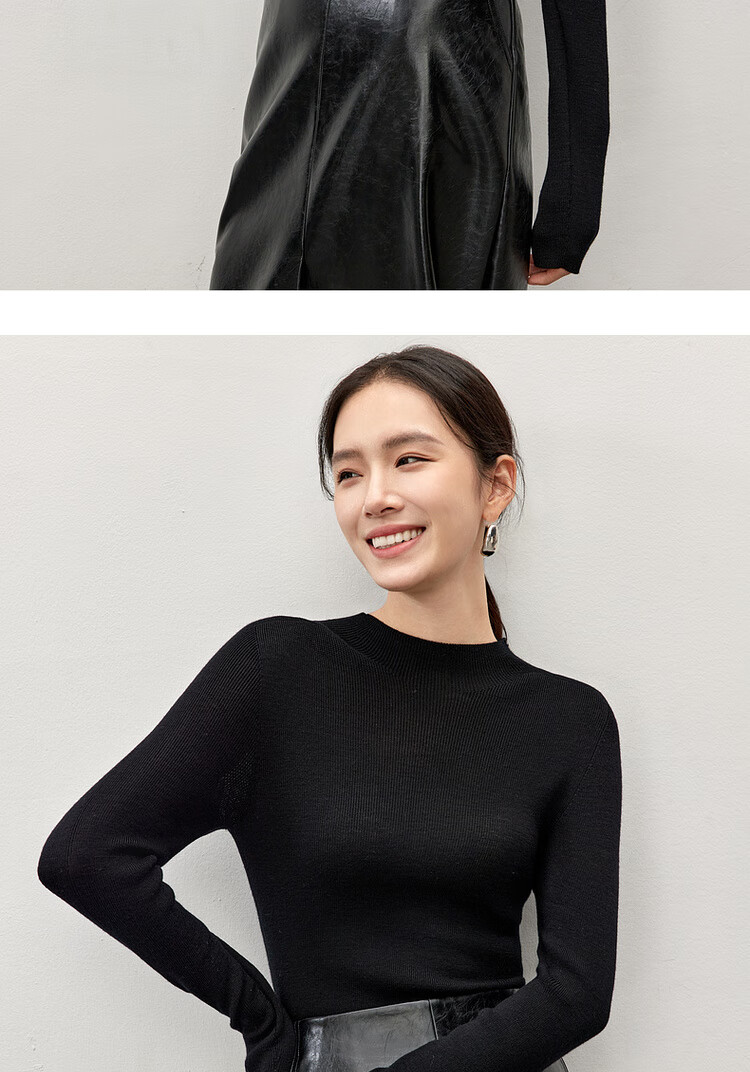 Sentubila Autumn Base Layer Simple Elegant Knit Sweater for Women, Stylish And Youthful Top 12