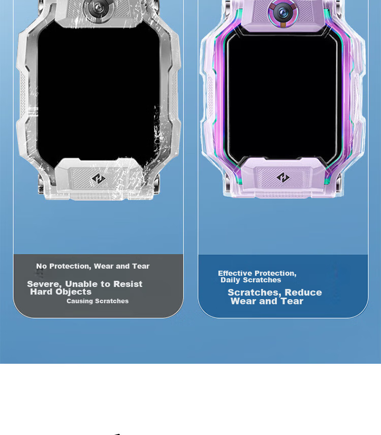 ESCASE Protective Case for Xiaotiancai Children's Smartwatch Z8/Z8A, Slim Shockproof Anti-Collision Full Coverage Outer Shell Accessory, Transparent 13