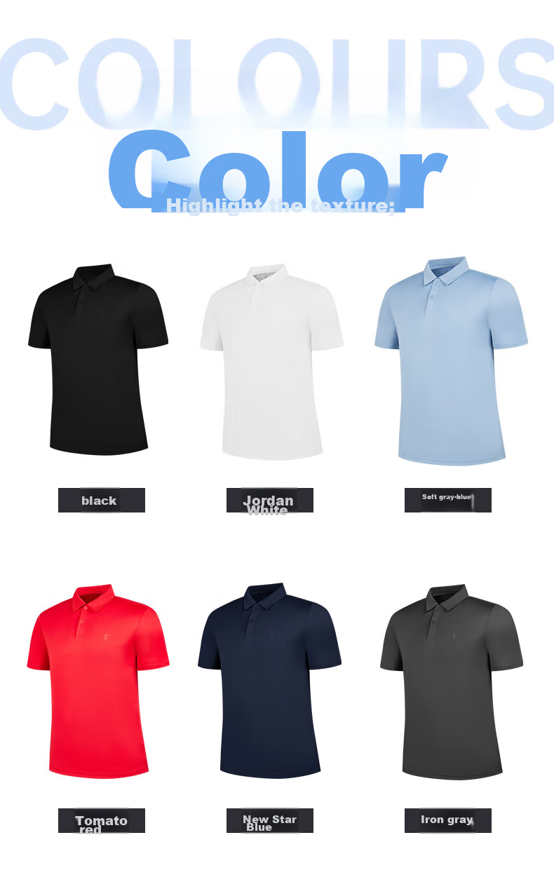 Jordan Men's Polo Shirt Comfortable Business Casual Summer Quick-Dry Short Sleeve Sports Top 5