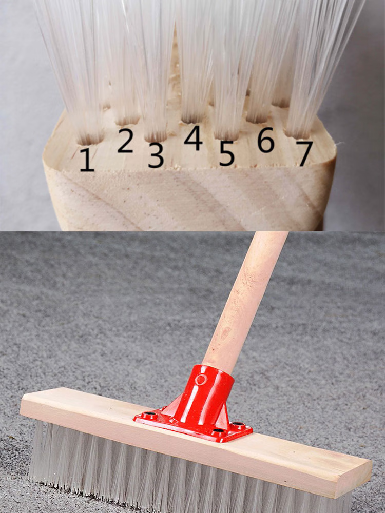 Jiebi 28cm Wide Floor Brush Long Handle Stiff Bristle Large Kitchen Bathroom Carpet Cleaning Tile Brush 4