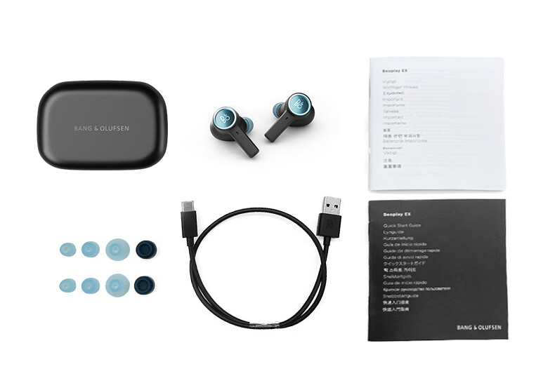 B&O Beoplay EX In-Ear Headphones, Active Noise Cancellation True Wireless Bluetooth Earphones, Wireless Charging Earphones, Holiday Gift, Carbon Blue 12