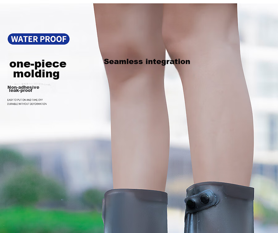 BWNK Waterproof Shoe Covers with Thick Soles, Non-Slip, Wear-Resistant, Portable Rain Gear, Rain Boots, Silicone-Coated Rain Shoes, Brown, XL Size 10