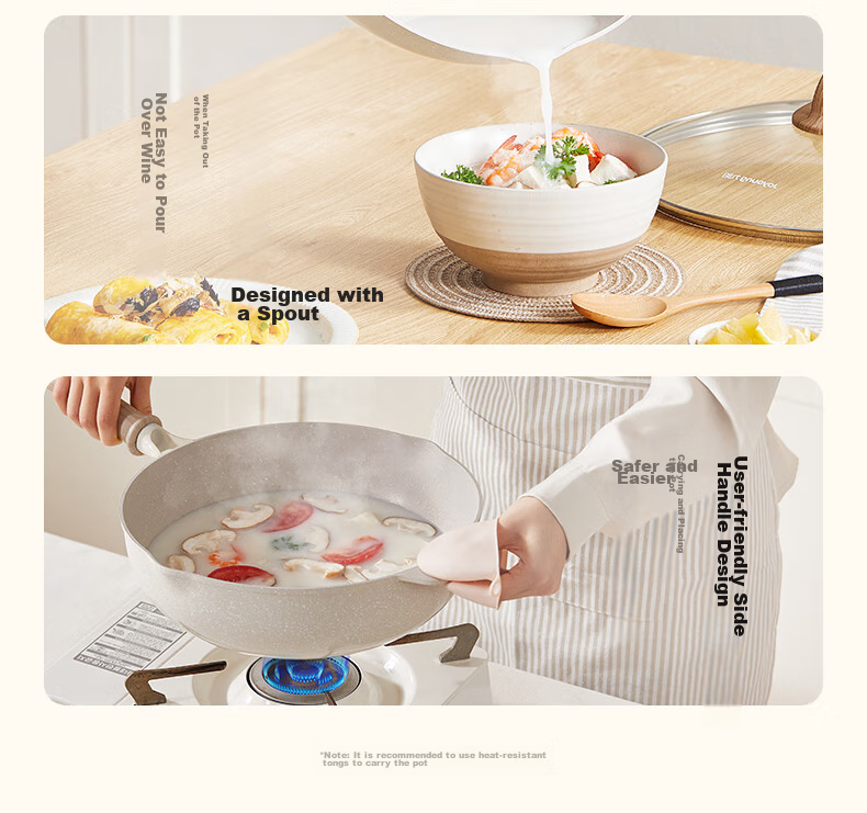 Joyoung Wok with Titanium Non-Stick Coating, Maifanshi Color, Household Stir-Fry Pan, Compatible with Stove, 30cm C530 11